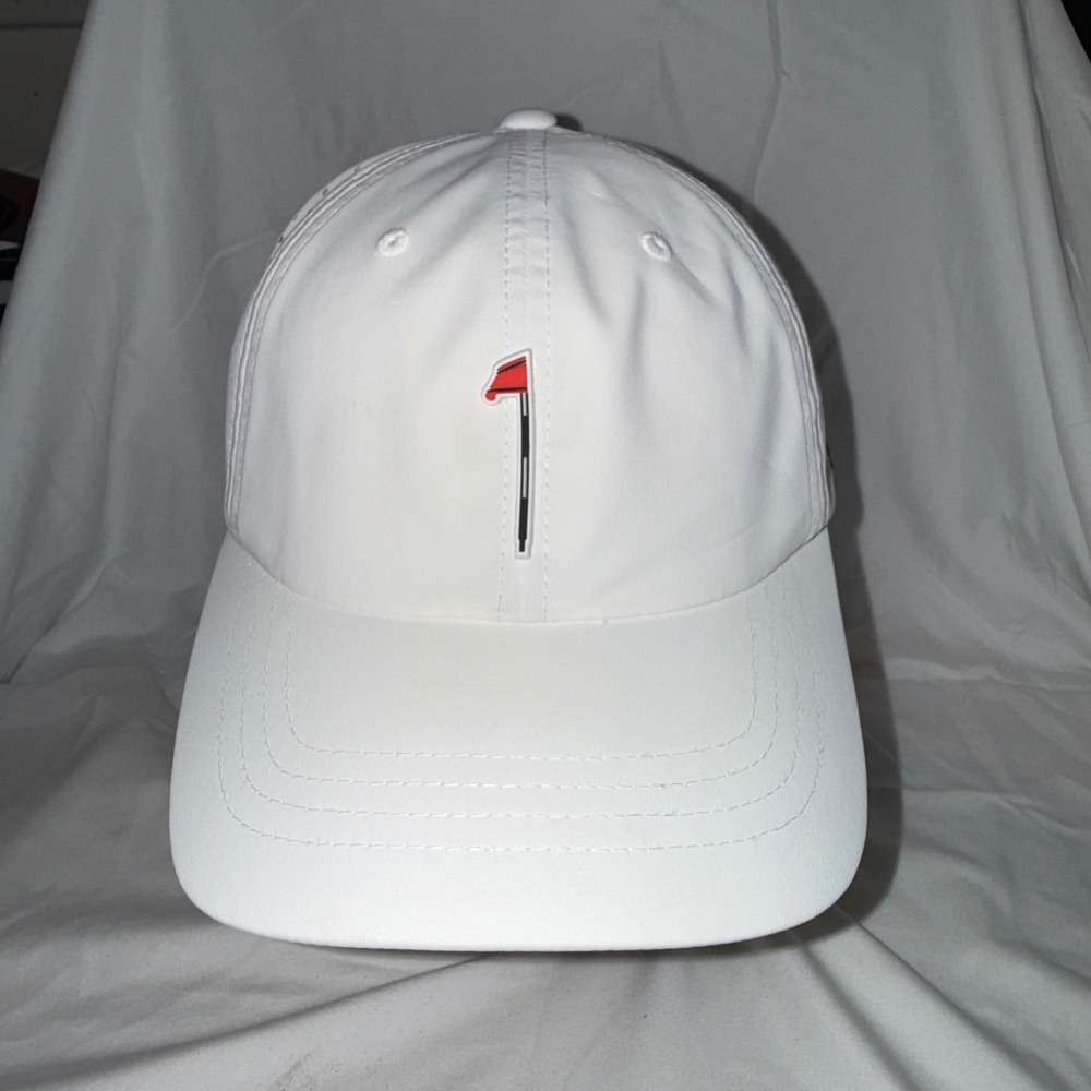Branded Bills Flexfit 110 Golf Hat White Flagstick Logo Performance Snapback